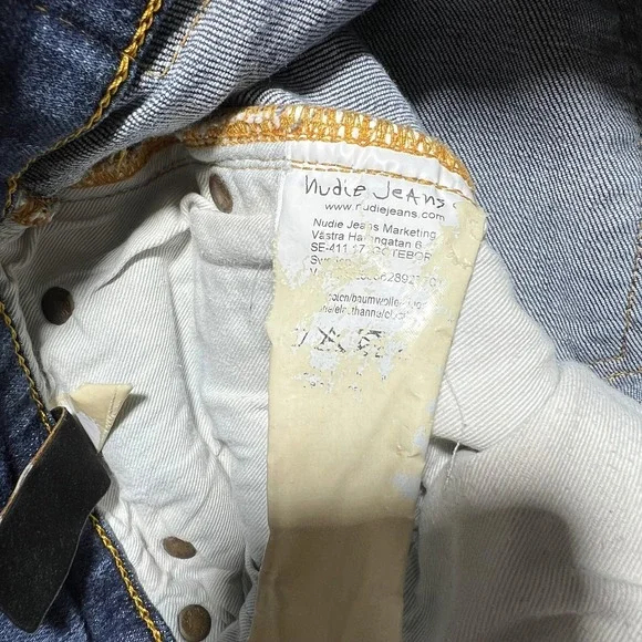 Nudie Jeans Tight Terry Jeans Rinse Twill Mens 31x26 Blue Slim Fit Pants - Picture 10 of 16